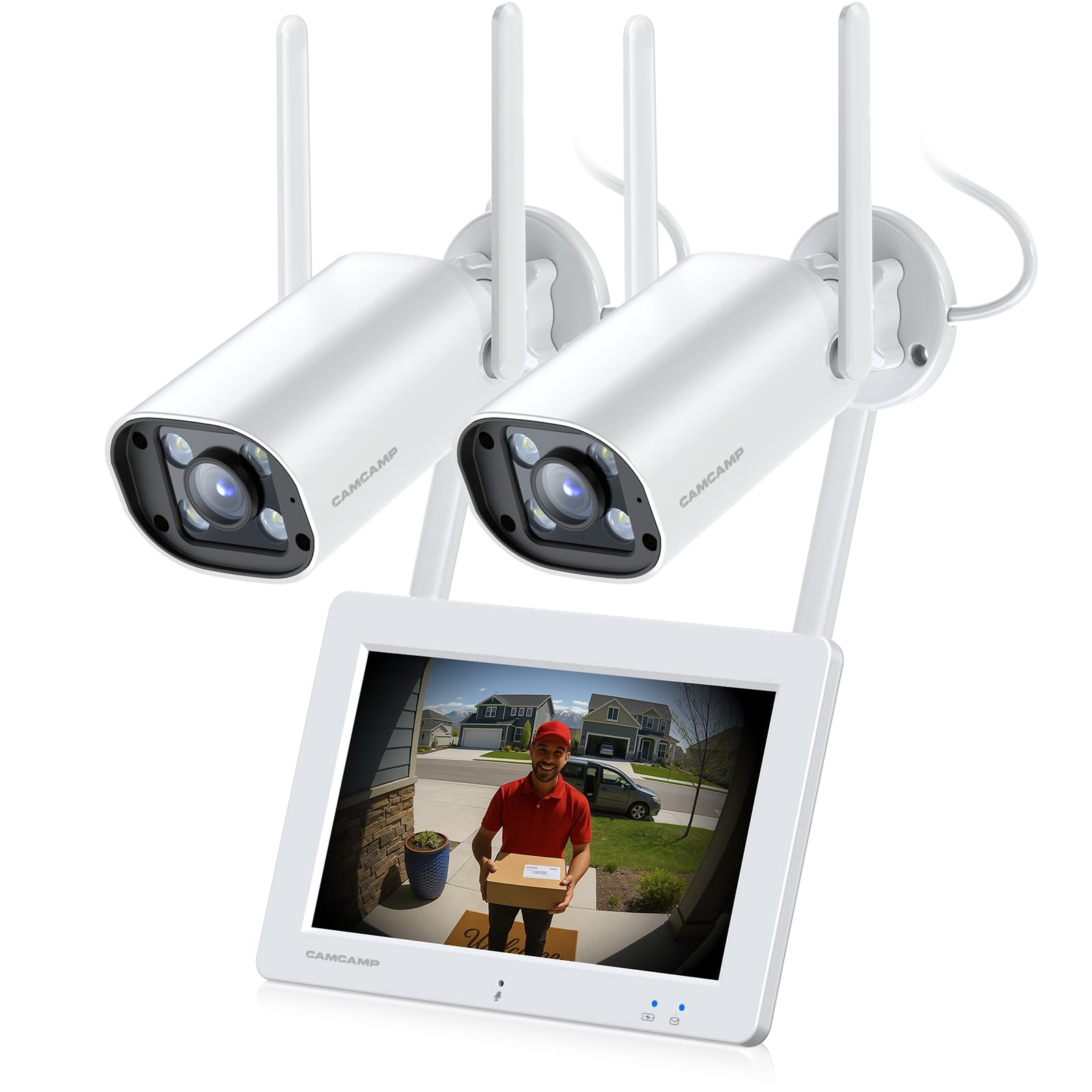 ワイヤレス 防犯カメラ タッチパネルモニター付き CAMCAMP 防犯カメラ Amazon.co.jp: ワイヤレス防犯カメラ モニター付き 24時間録画 録画